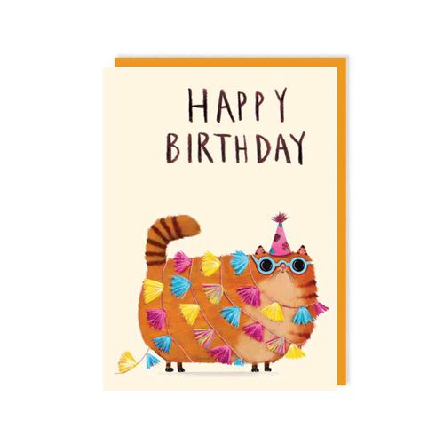 Clare Reilly Birthday Cat Tassels Card