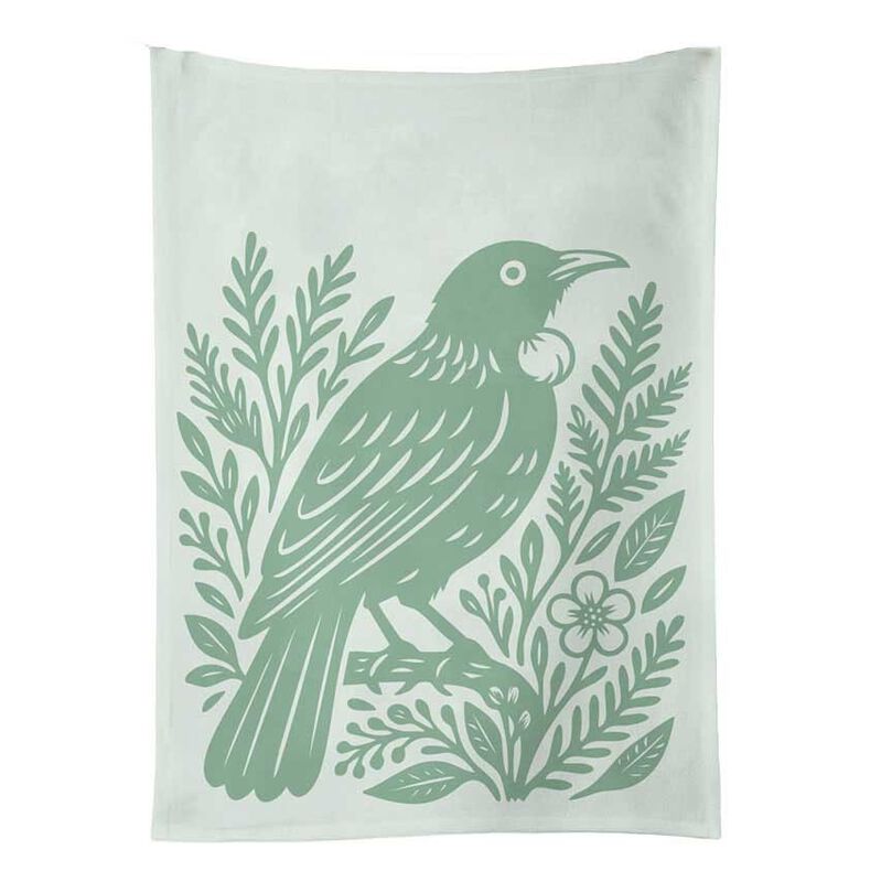 Woodcut Tui Tea Towel image number 0