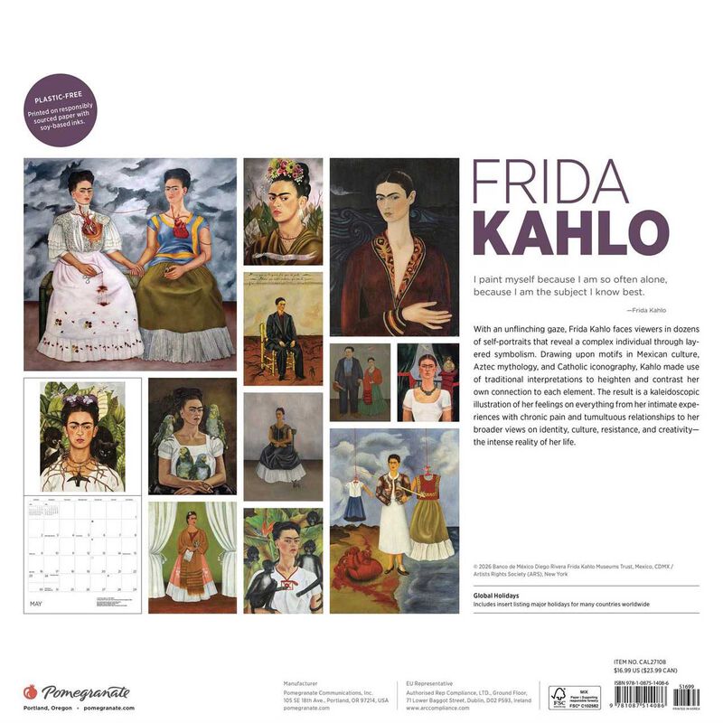 Pomegranate Frida Kahlo Wall Calendar 2027 image number 2