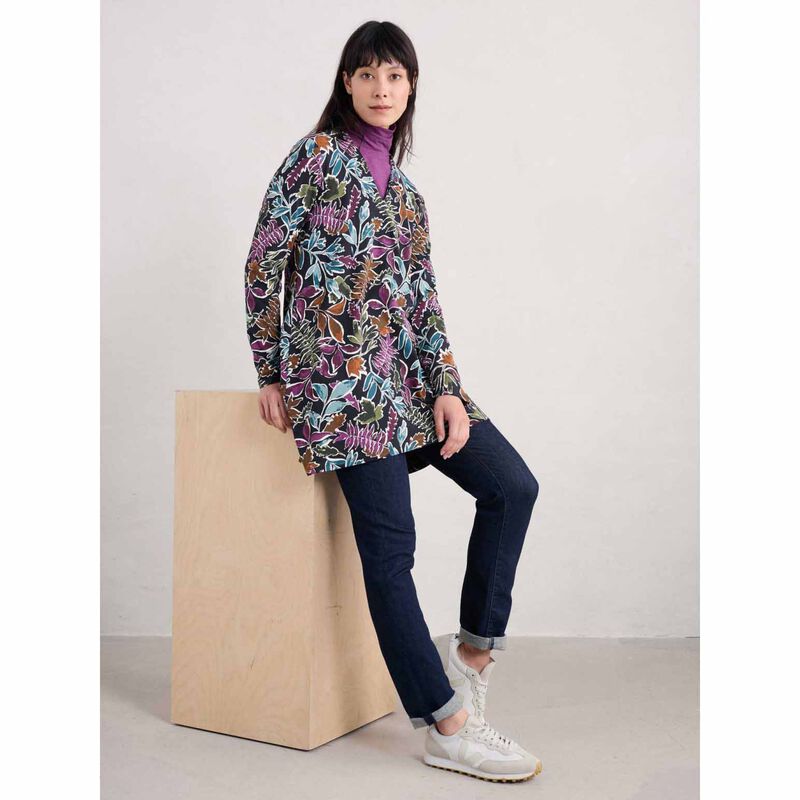 Seasalt Cornwall Molevenny Tunic Inked Foliage Onyx image number 3