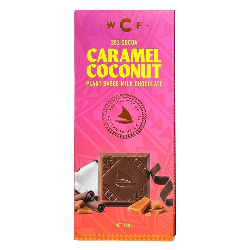 Wellington Chocolate Factory Caramel Coconut Plant Based Milk Choc 100g image number 0