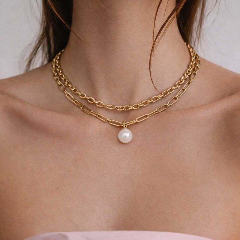 Dyrberg Kern Aurelia Sg White Pearl Necklace image number 1