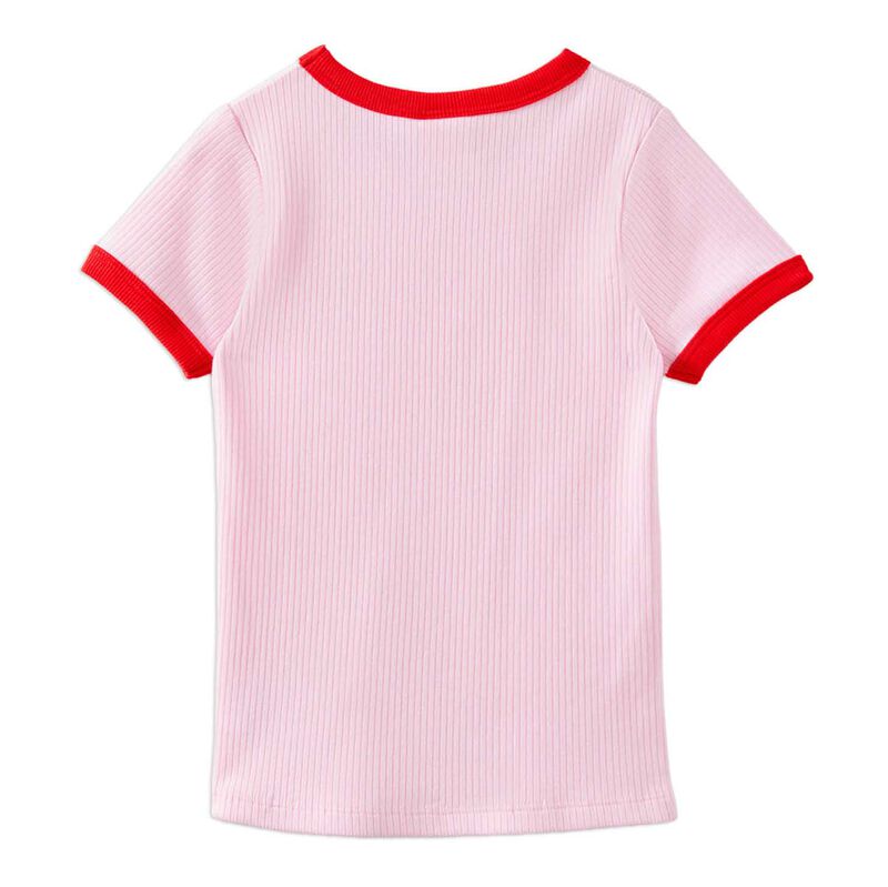Milky Pink Lady Rib Tee 2-7Y image number 1