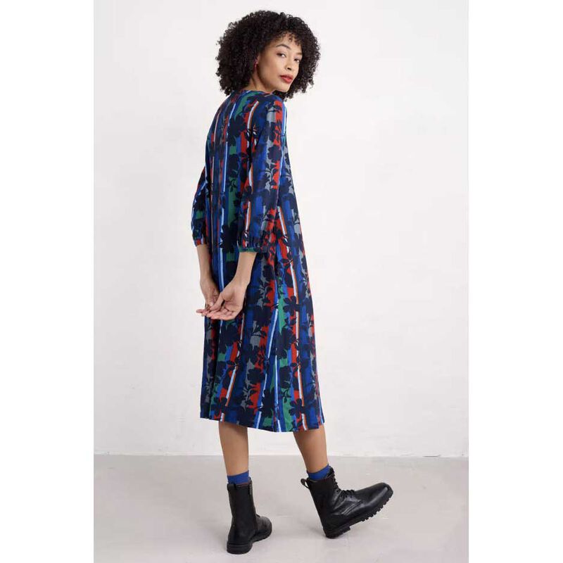 Seasalt Cornwall Sea Call Dress Camellia Stripe Ink image number 1
