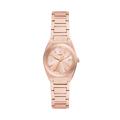 Fossil Everett 27mm Three-Hand Rose Gold-Tone Stainless Steel Watch