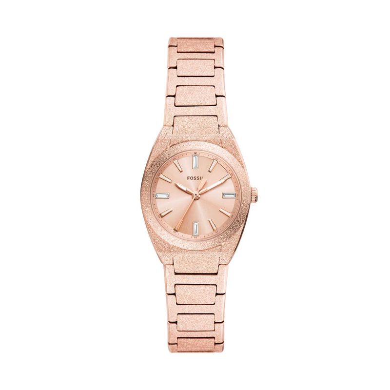 Fossil Everett 27mm Three-Hand Rose Gold-Tone Stainless Steel Watch image number 0