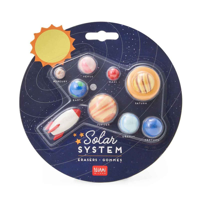 Legami Solar System Set of 9 Erasers image number 1