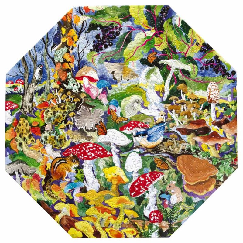 Eeboo Poisonous Mushrooms 500 Piece Octagon Puzzle image number 1