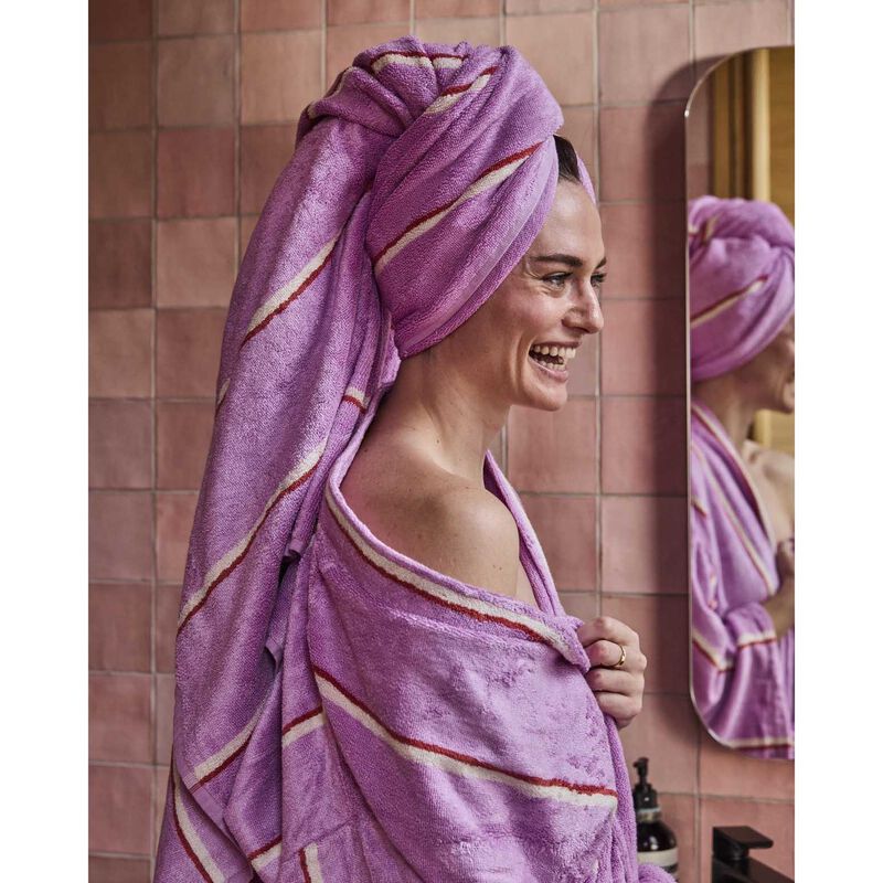 Kip&Co Lavender Field Stripe Bamboo Terry Bath Towel image number 1