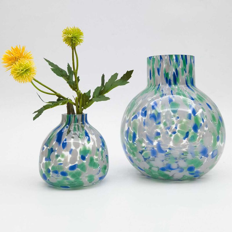 Urban Products Jaslyn Speckle Glass Bud Vase Green & Blue 9cm image number 1