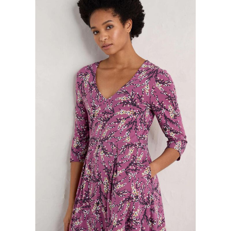 Seasalt Cornwall Helena Dress Heather Sketch Buddleia image number 3