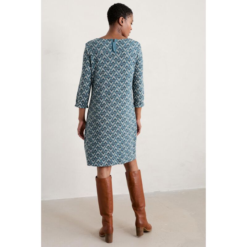 Seasalt Cornwall Print Makers Dress Flower Diamond Starling image number 1