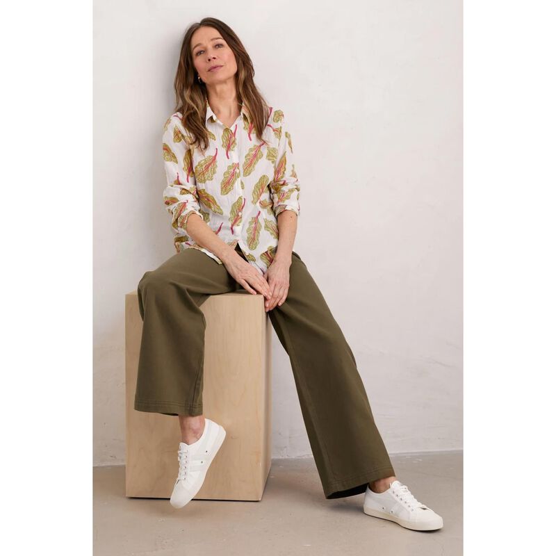 Seasalt Cornwall Larissa Shirt Chard Leaves Chalk image number 3