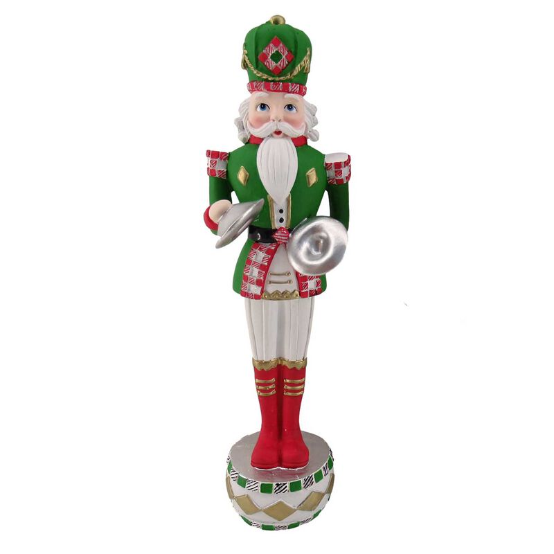 Nutcracker Red White Green With Cymbals 10 Inch image number 0