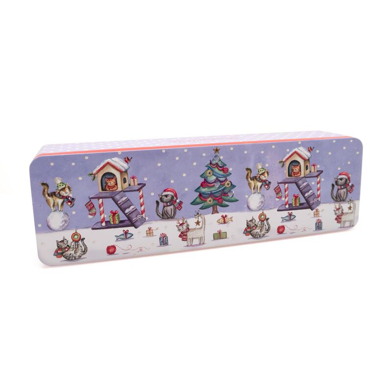 Grandma Wild's Cats Christmas Party Tin Clotted Cream Biscuits 200g image number 0