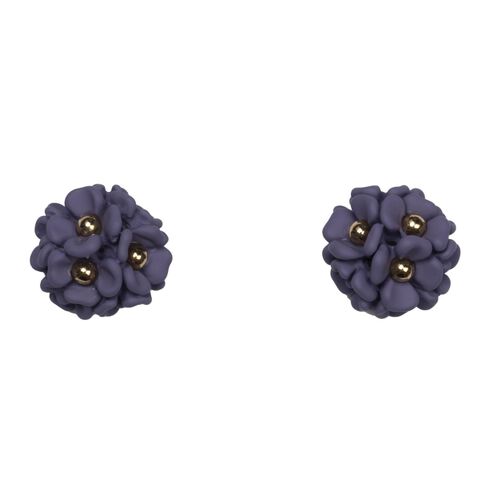 Stella + Gemma Earring Mini Ball Flower Purple