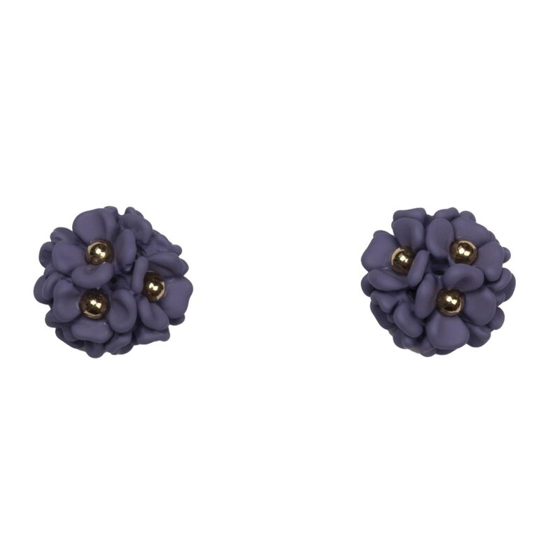 Stella + Gemma Earring Mini Ball Flower Purple image number 0
