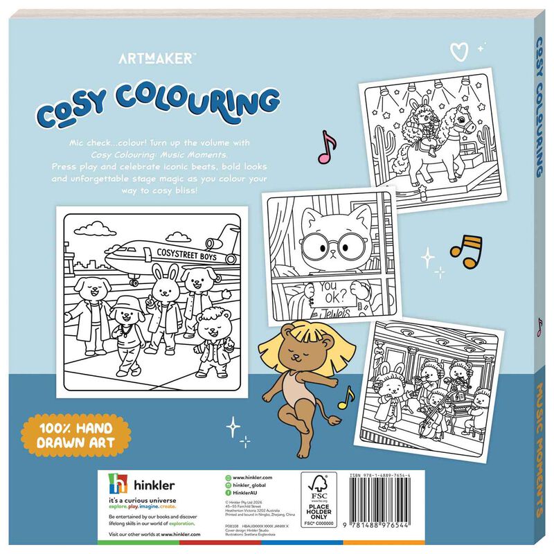 Hinkler&nbsp; Cosy Colouring Music Moments image number 1