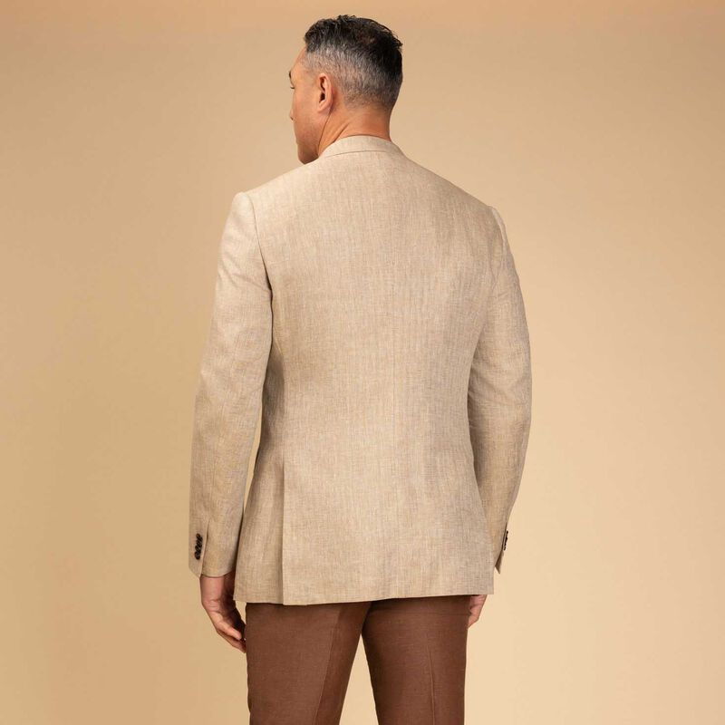 Rembrandt Cooper Beige Linen Herringbone Blazer image number 1