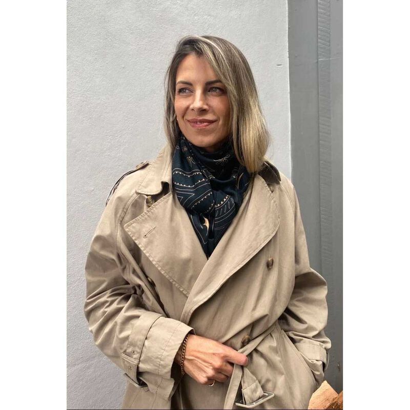 Dark Hampton X Ellie Compton The Quin Wool Silk Scarf image number 3