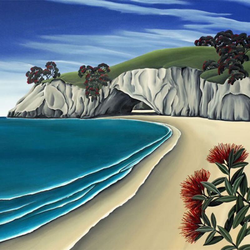 Diana Adams Pohutukawa Cave Notecard image number 0