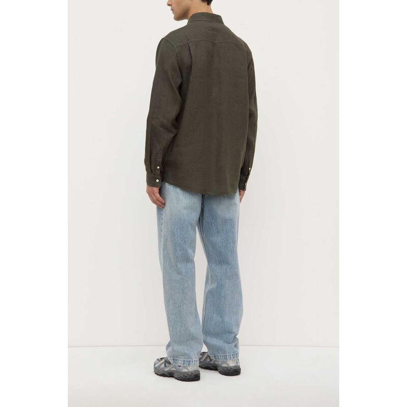 Assembly Label Everyday Mens Linen Long Sleeve Shirt Sorrel image number 1