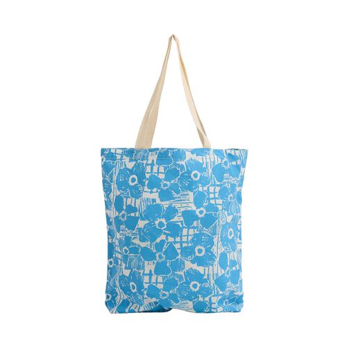 Seasalt Cornwall Foldaway Canvas Shopper Patchwork Bloom Lagoon