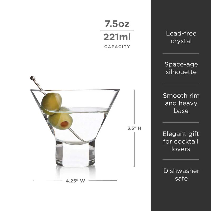 Viski Raye Stemless Martini Glasses image number 2