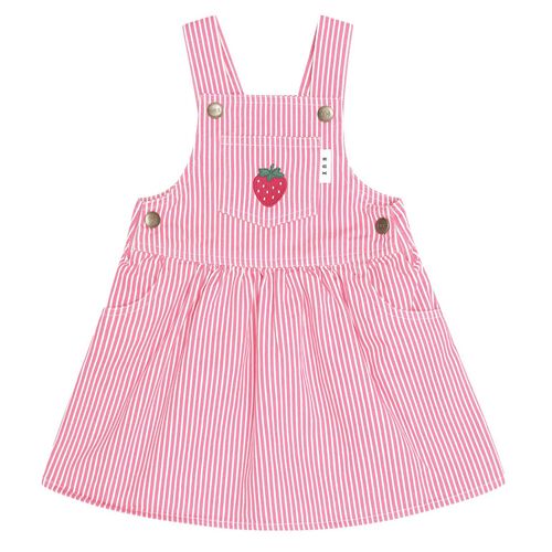 Huxbaby Strawberry Emb Stripe Pinafore 6M-2Y