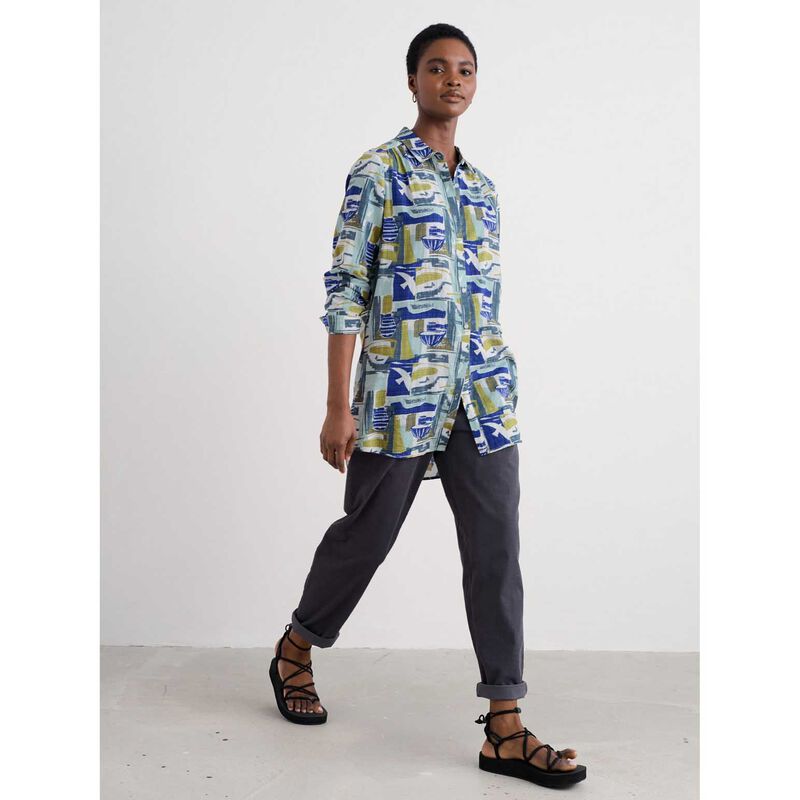 Seasalt Cornwall Wren Flutter Shirt Windowscape Sketch Chalk image number 3