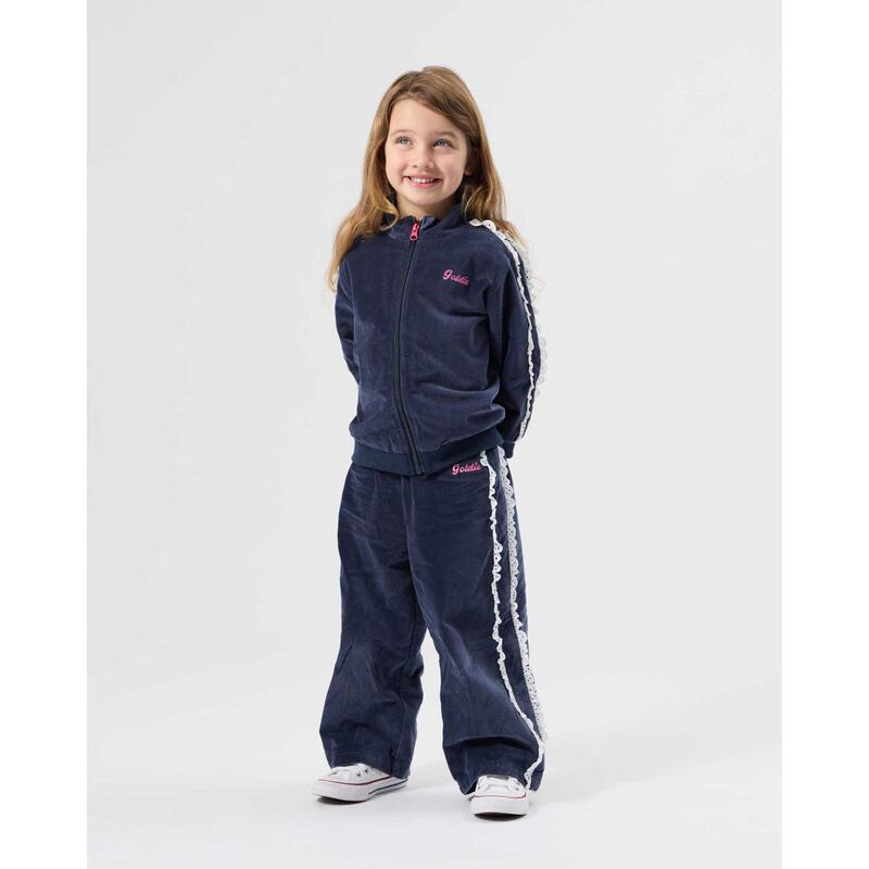 Goldie + Ace Velour Broderie Wide Leg Pant 3-5Y image number 1