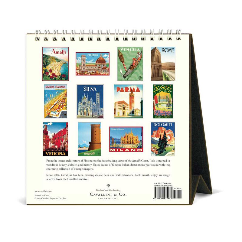 Cavallini Italia 2026 Desk Calendar image number 2
