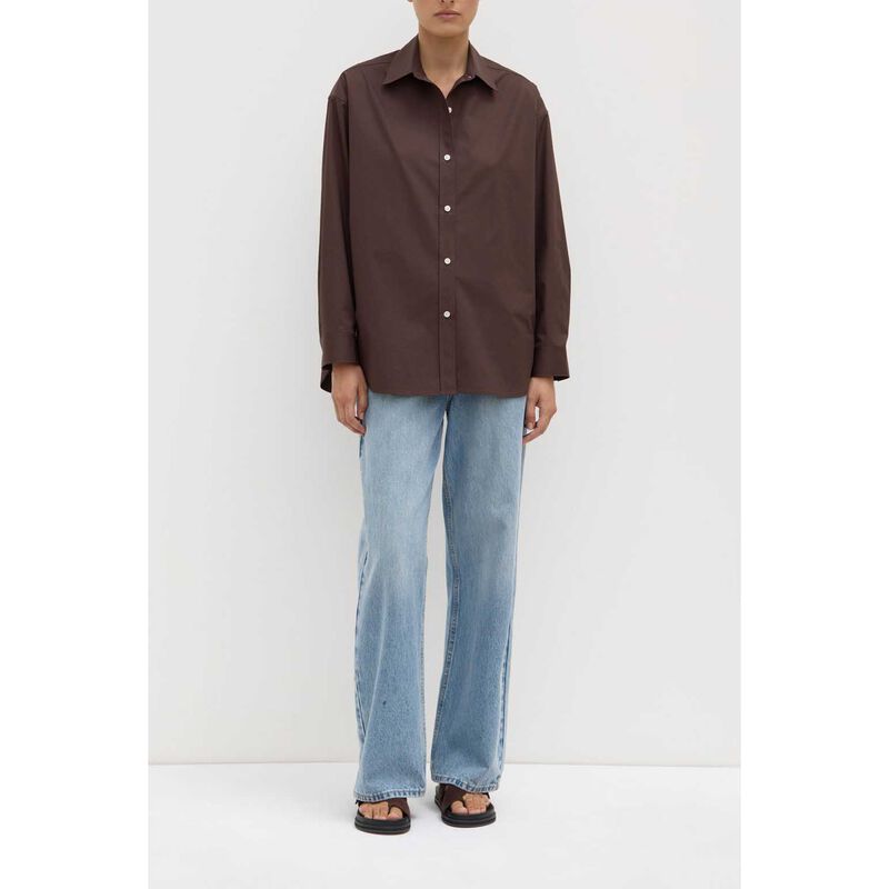 Assembly Label Marigold Poplin Long Sleeve Shirt Ganache image number 3