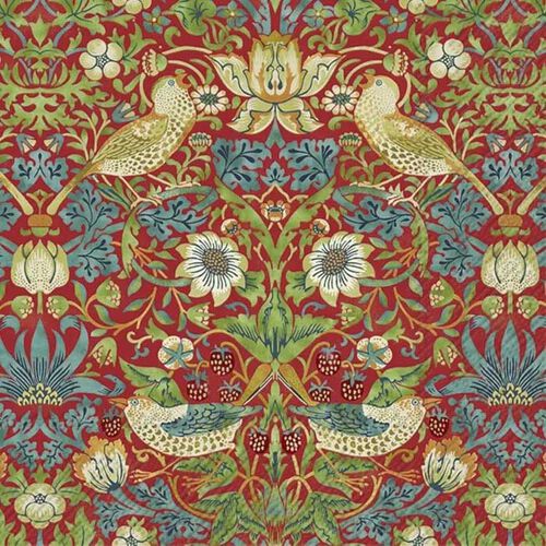 IHR William Morris Strawberry Thief Red Luncheon Napkin