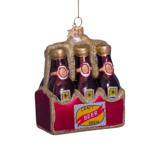 Vondels Ornament Glass Beer In Tray 11cm