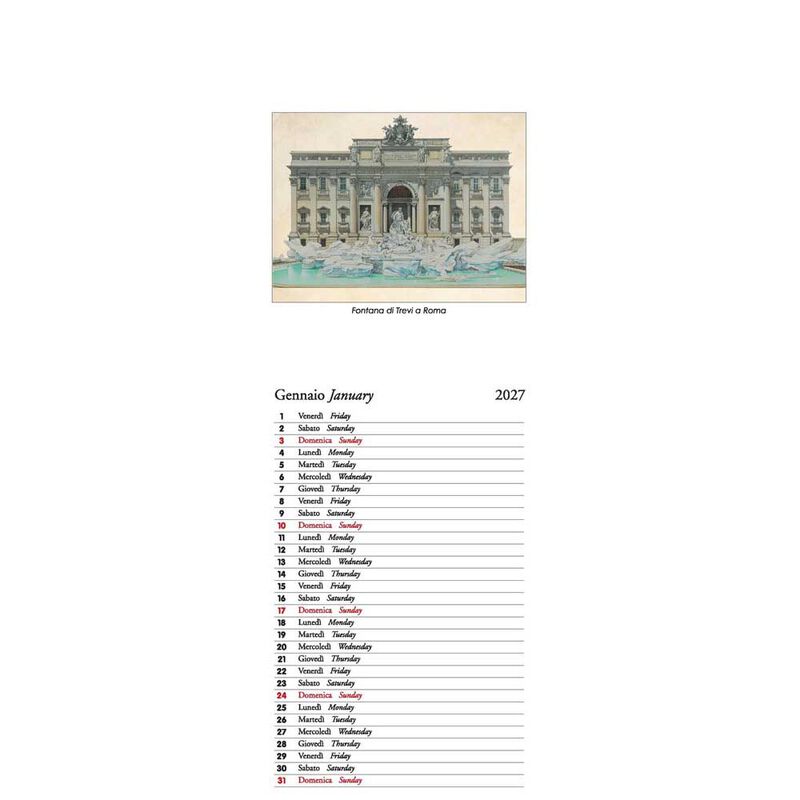 Istituto Fotocromo Architettura Italiana Slim Art Calendar 2027 image number 1