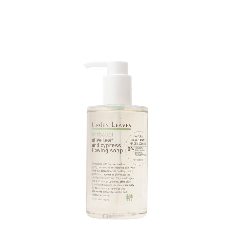 Linden Leaves Herbalist Olive Leaf & Cypress Flowing Soap 300ml image number 0