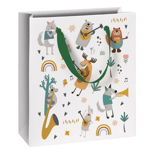 Music Stars White Gift Bag 18 x 21cm
