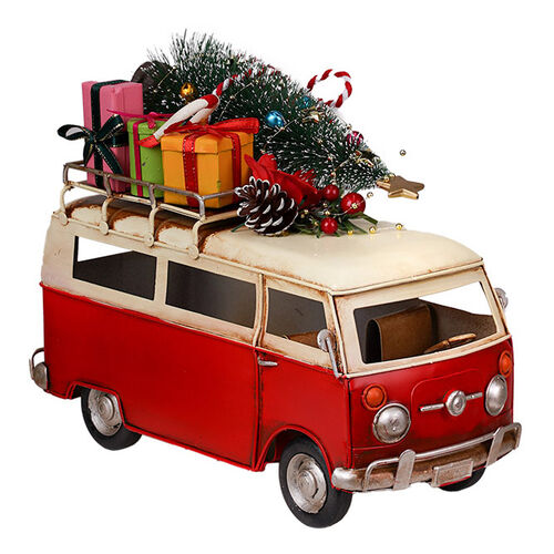 Flower Systems Vintage Christmas Campervan Red 25.5cm
