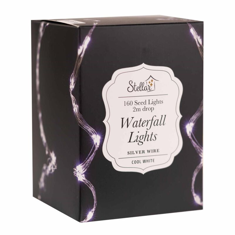 Stellar Haus Silver Copper White 8 Strand Waterfall Seed Lights image number 1