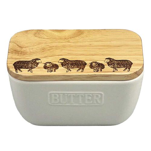 Selbrae House White Butter Dish - Sheep