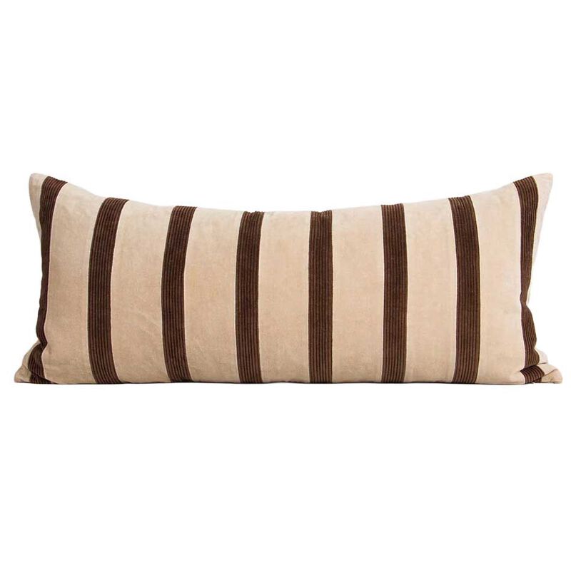 Baya Huxley Cushion With Feather Inner 40x90cm - Natural/Chocolate image number 0