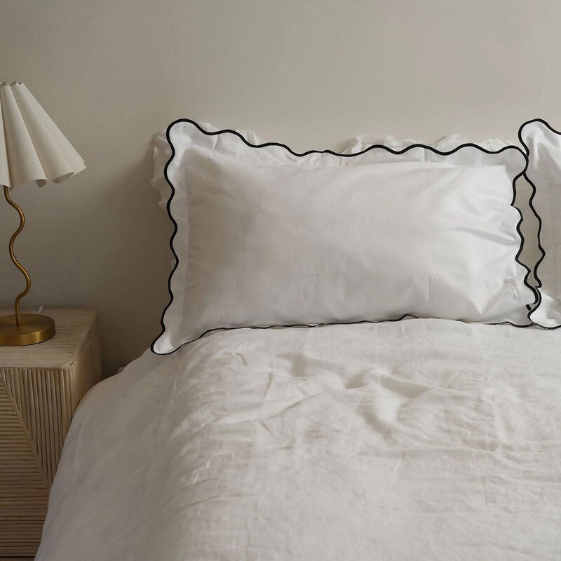Home Lab Celine Scallop Edge Pillowcase Pair image number 2