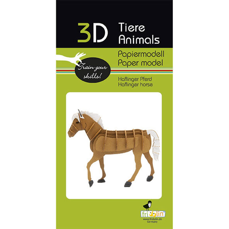 Fridolin 3D Paper Model - Haflinger Horse image number 1