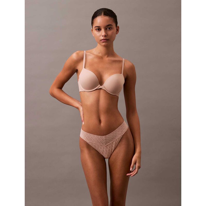 Calvin Klein Microfiber Stretch With Lace Low Rise Thong image number 2