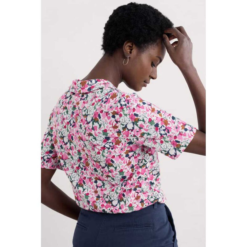 Seasalt Cornwall S/S Misty Sky Shirt Blossom Sketch Chalk image number 1