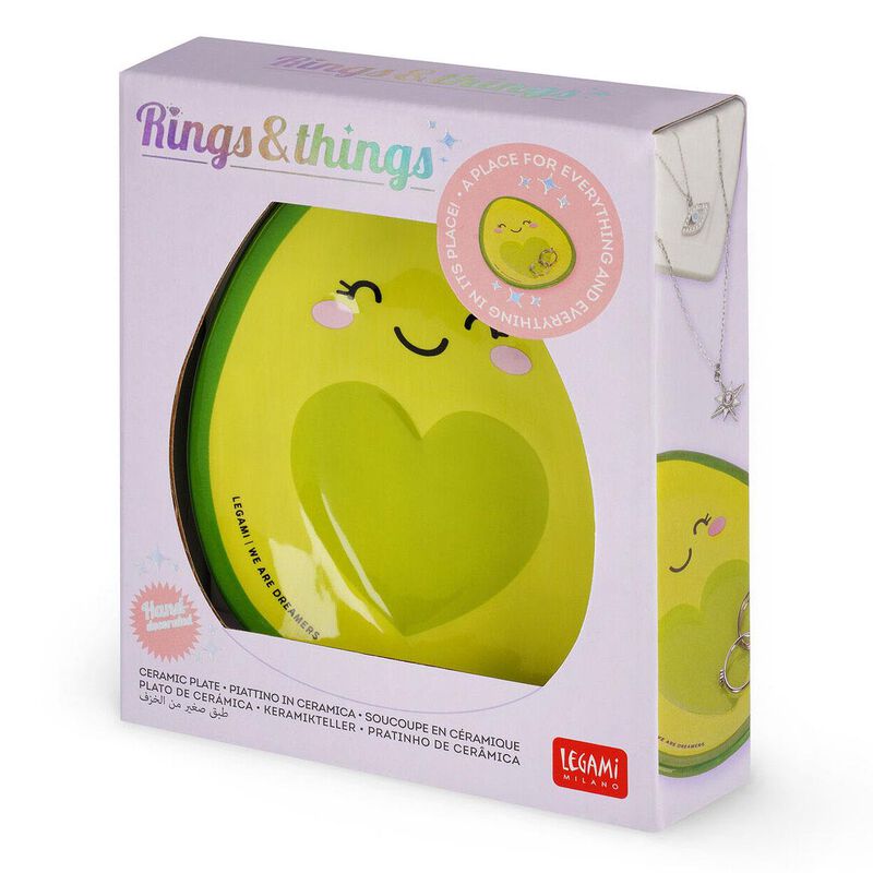 Legami Rings & Things Ceramic Plate - Avocado image number 0