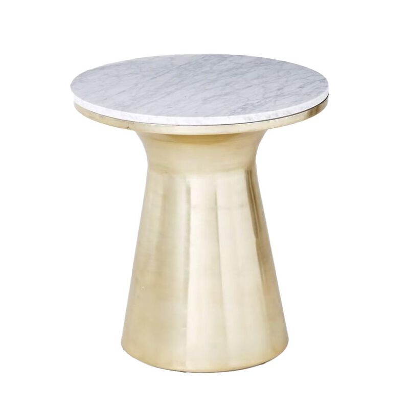 West Elm Marble Topped Pedestal Side Table image number 0