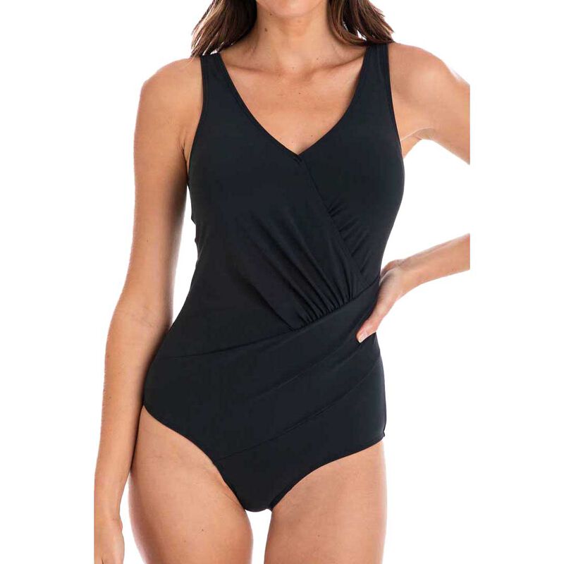 Togs Black Surplice Swimsuit image number 0