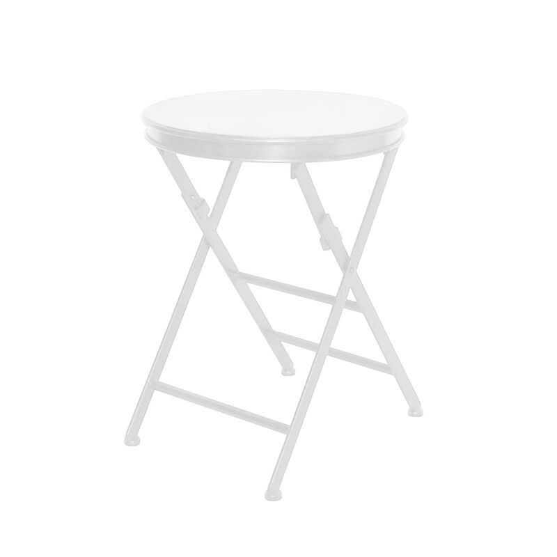 French Country Folding Side Table Short White image number 0